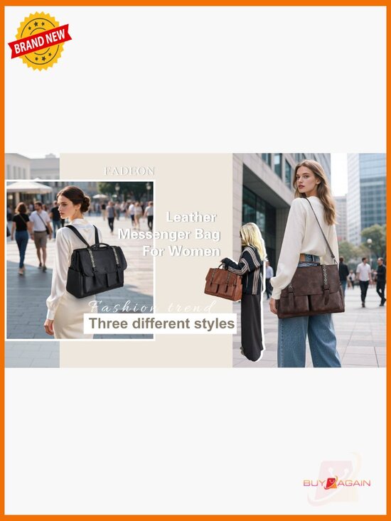 Designer Leather Satchel Backpack Messenger Bag Large Laptop Briefcase